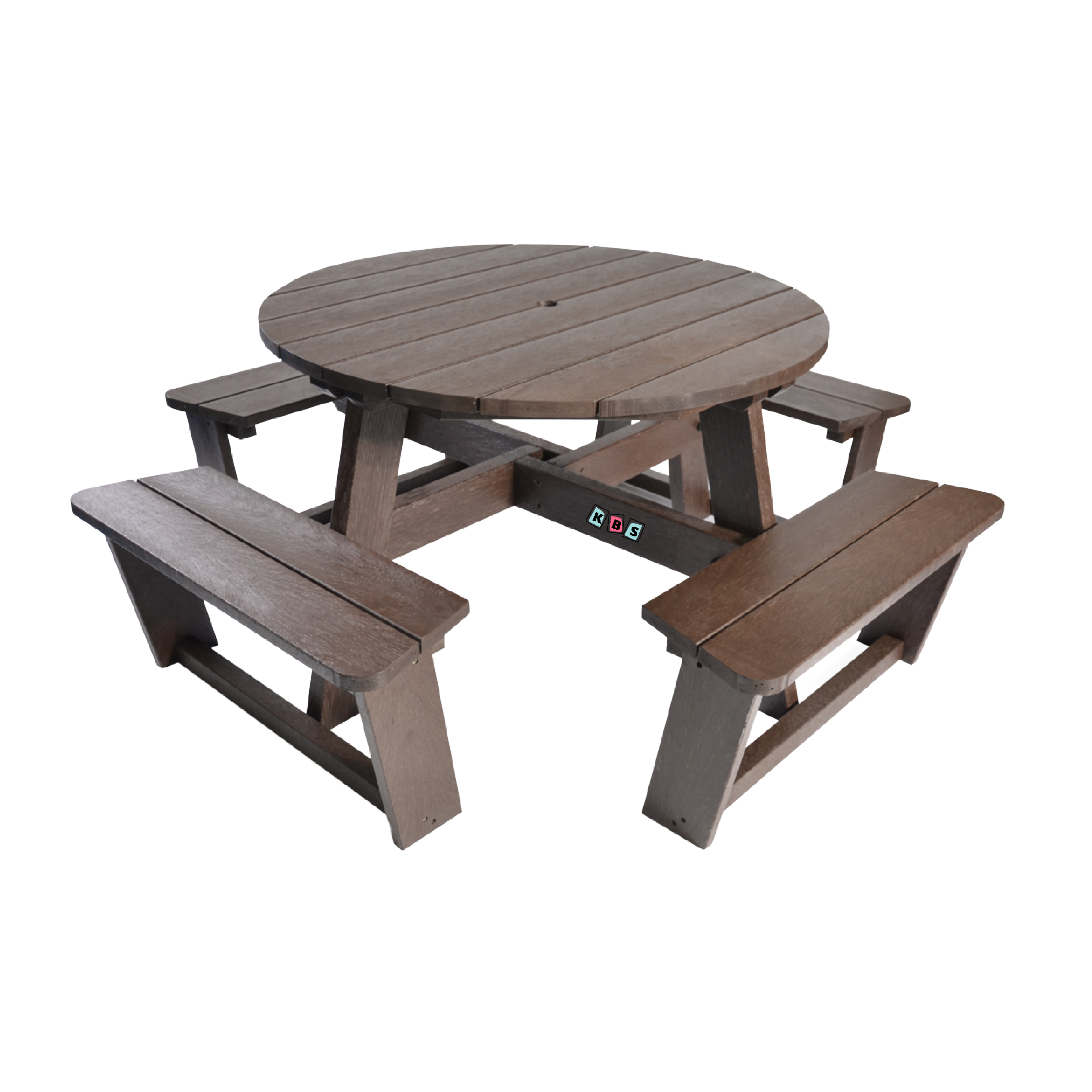Round Picnic Table Brown Brown-01