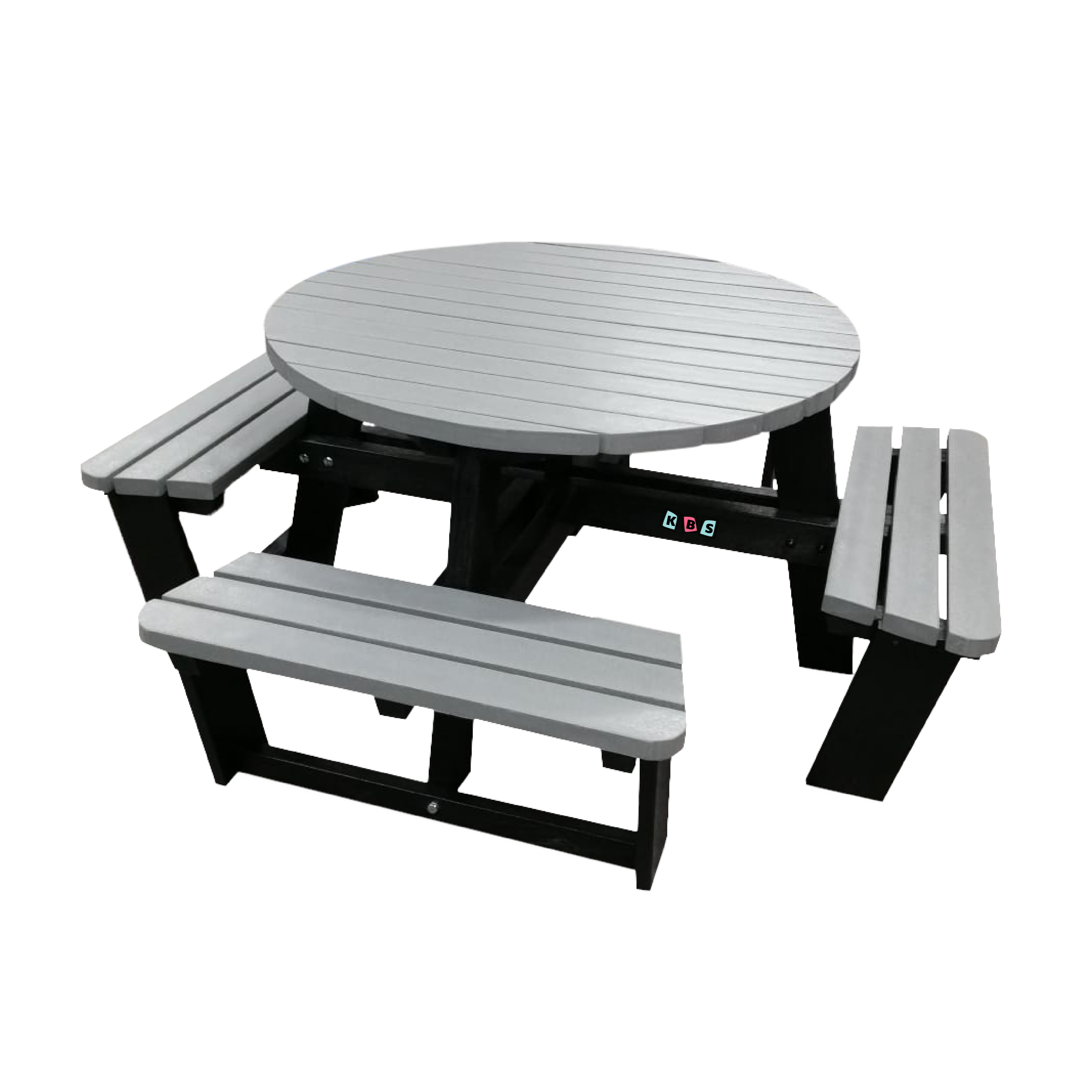Round Picnic Table Grey-01