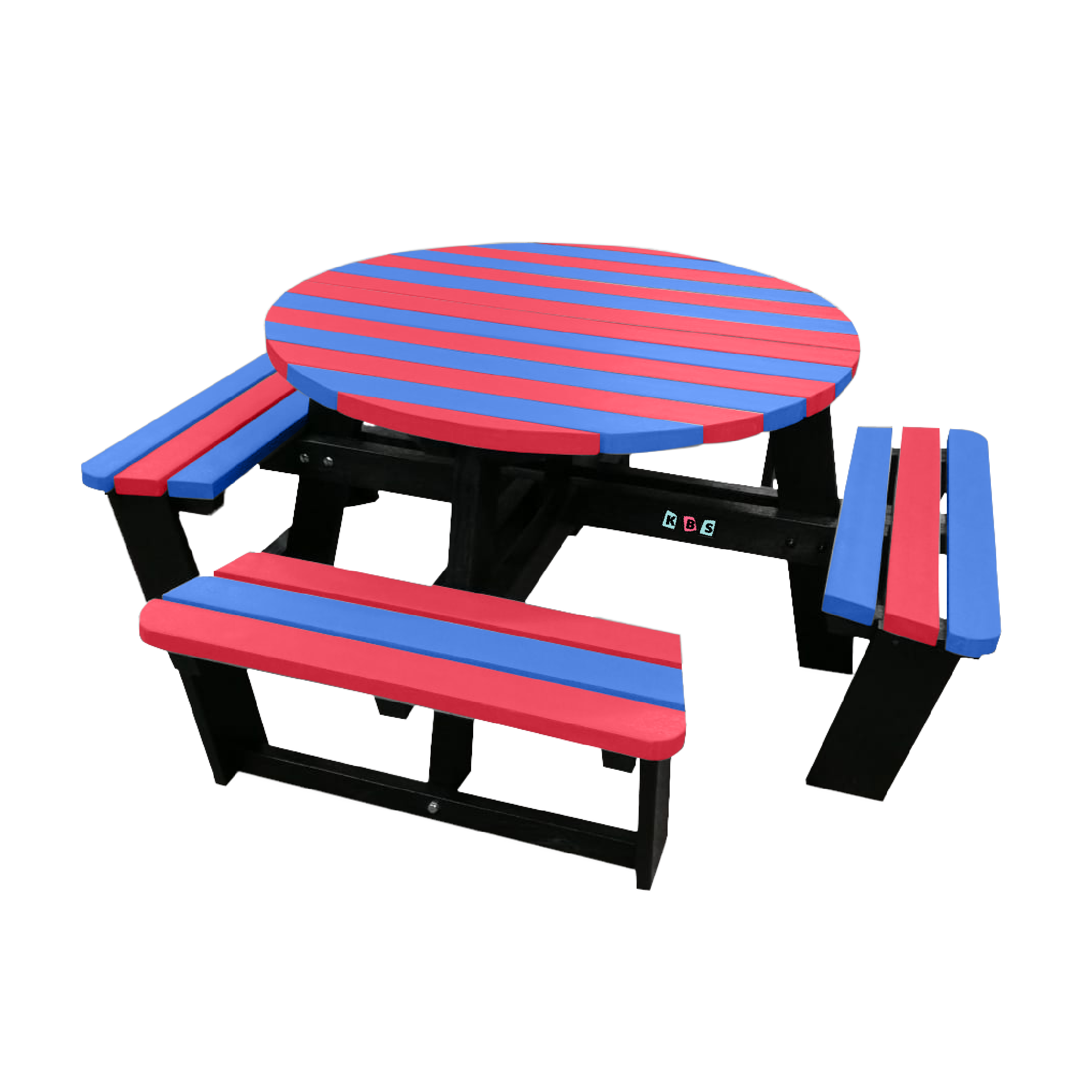 Round Picnic Table Red-Blue