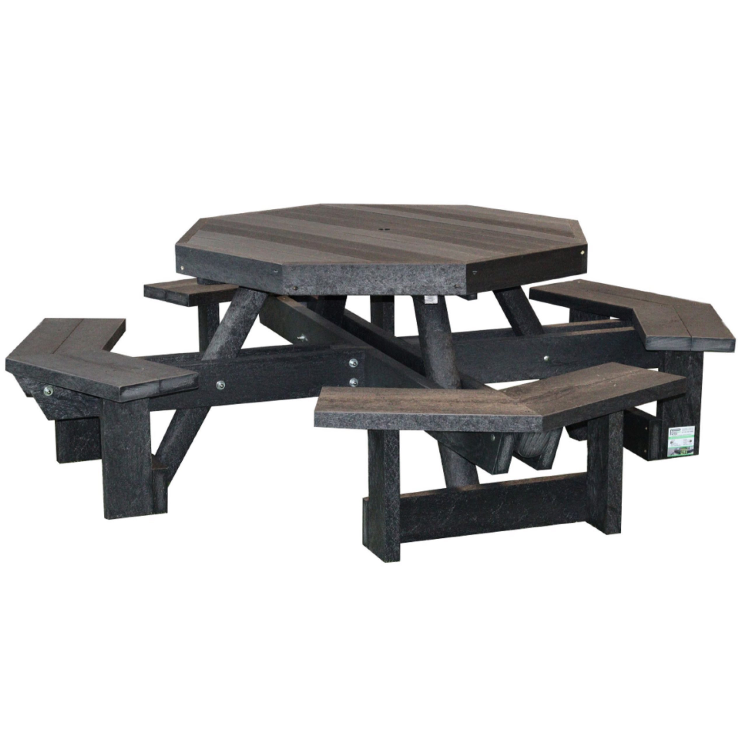 Heavy duty recycled plastic store picnic tables