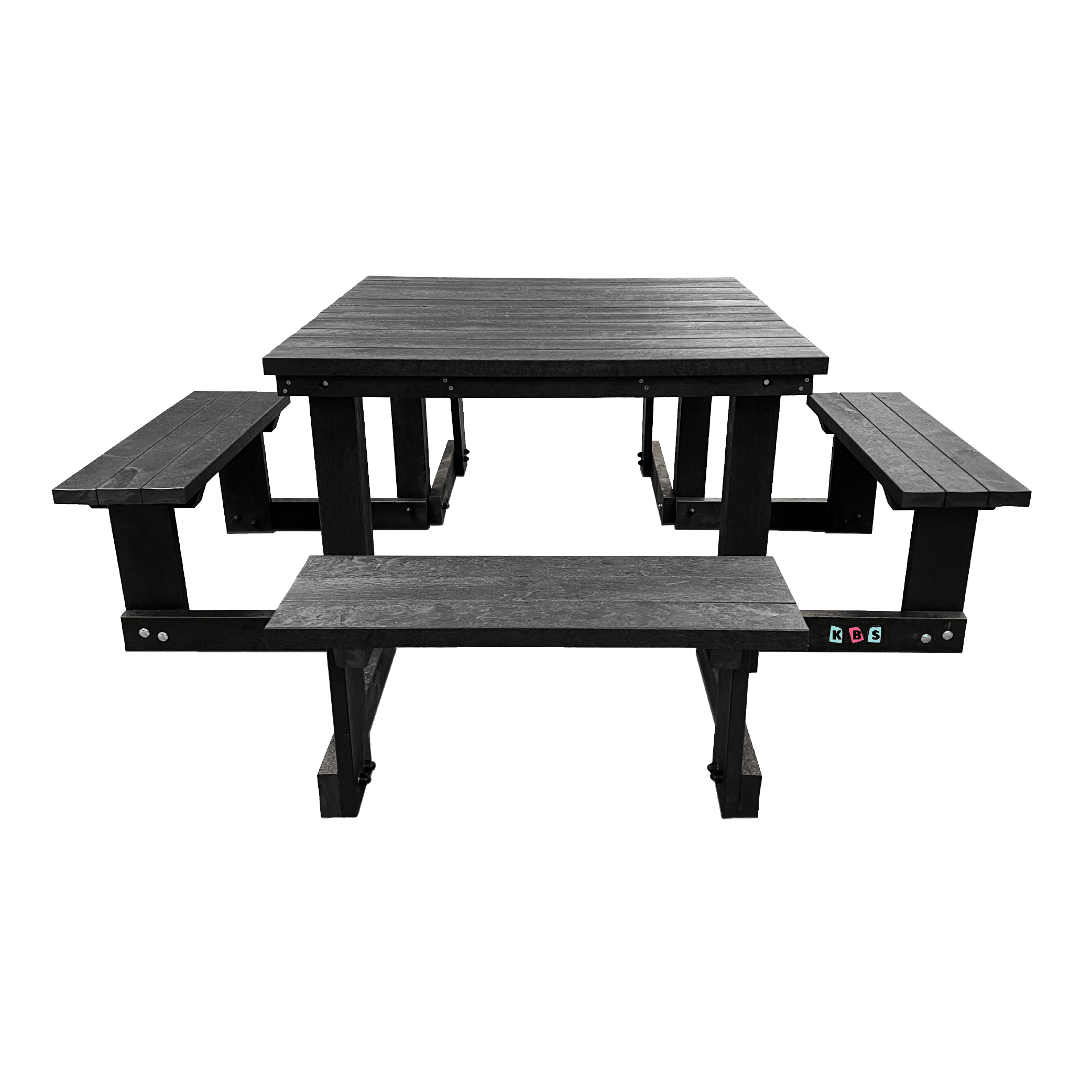 Square Picnic Table 2 Black