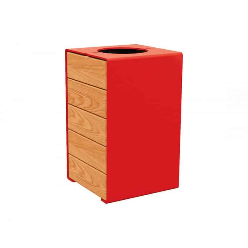 Kube bin no lid L-O Red 3020