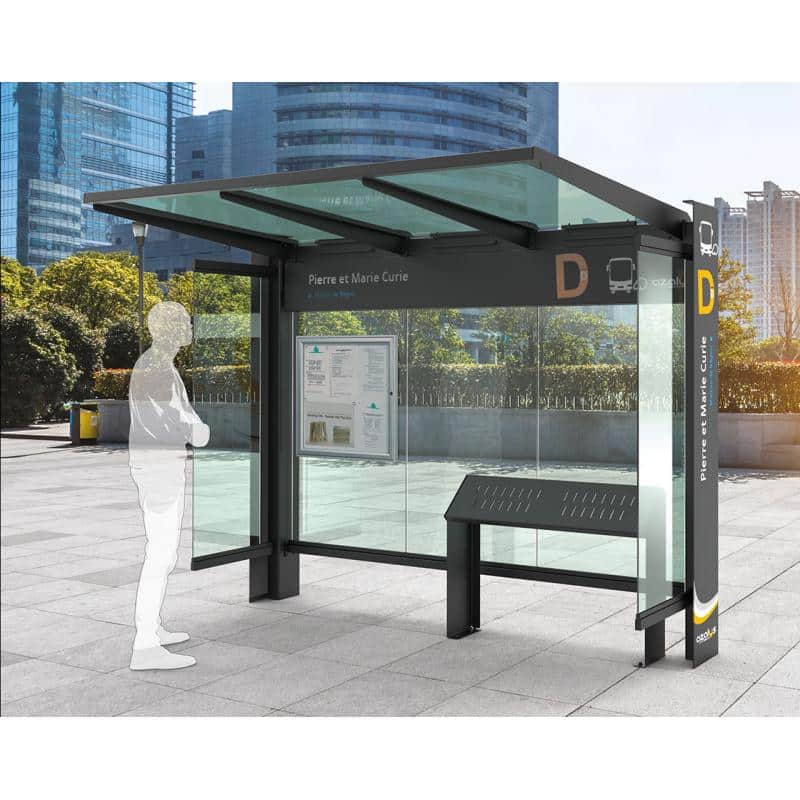 Kube bus shelter with Kube perch seat2