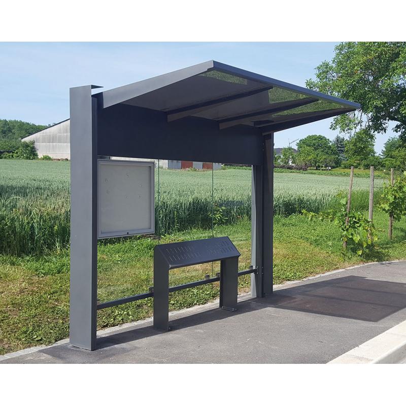 Kube bus shelter with Kube perch seat3