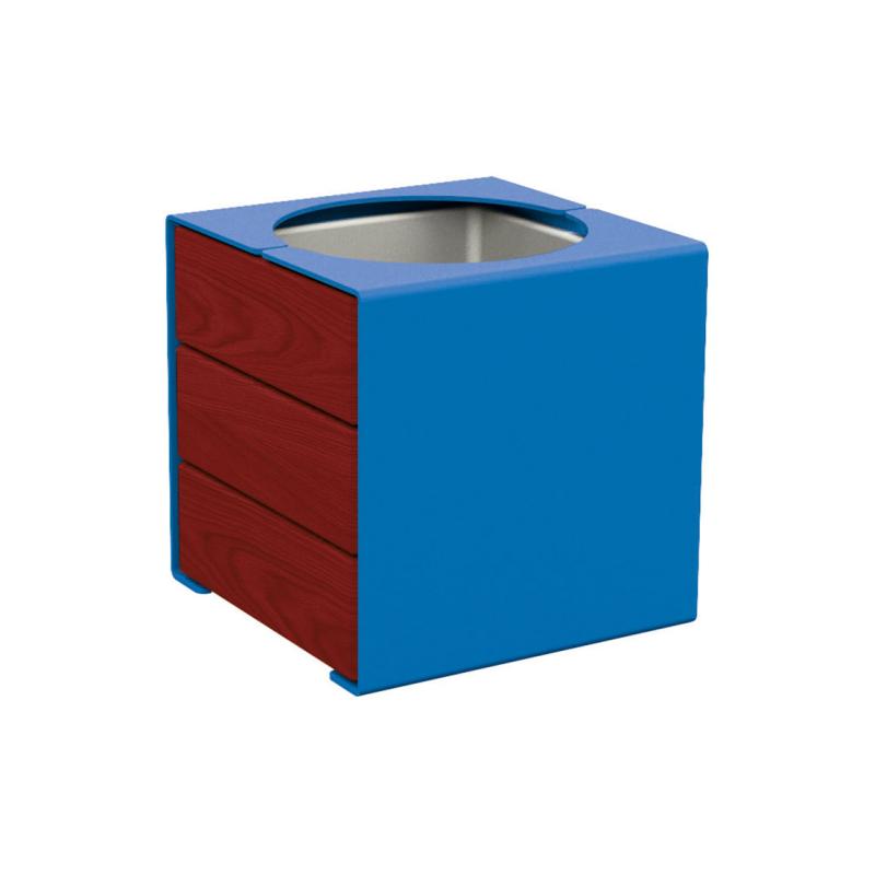 Kube steel and wood M blue