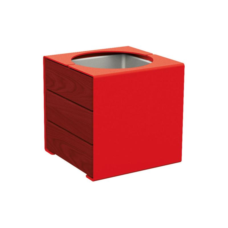 Kube steel and wood M light red