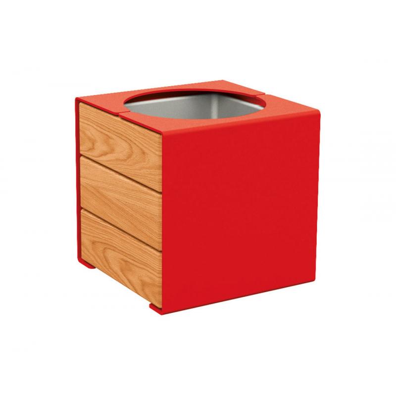 Kube steel and wood light red