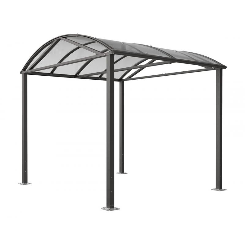 L Barrel Roof motorbike-cycle shelter Anthracite