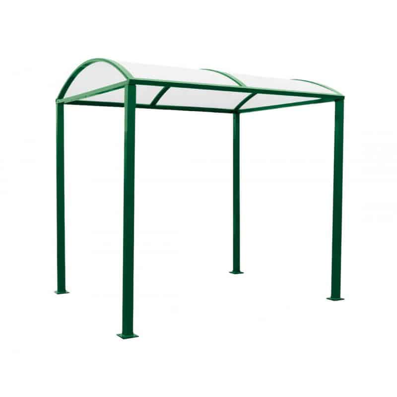 M Barrel Roof basic shelter polycarbonate panels green