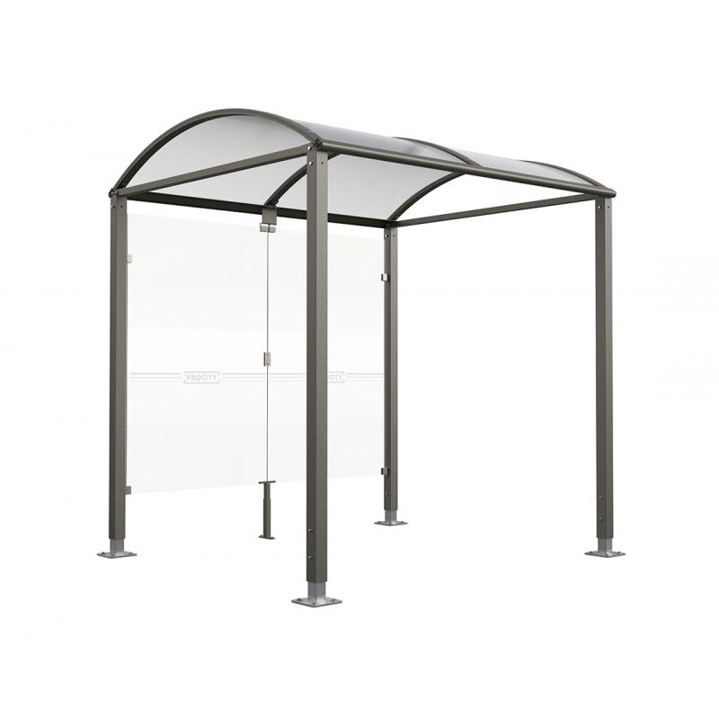 M-Barrel-Roof-basic-shelter-with-adjustable-feet-glass-panels-anthracite