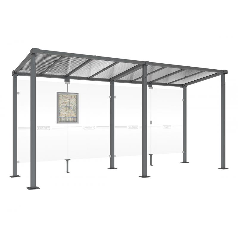 Milan Bus shelter with extensio anthracite