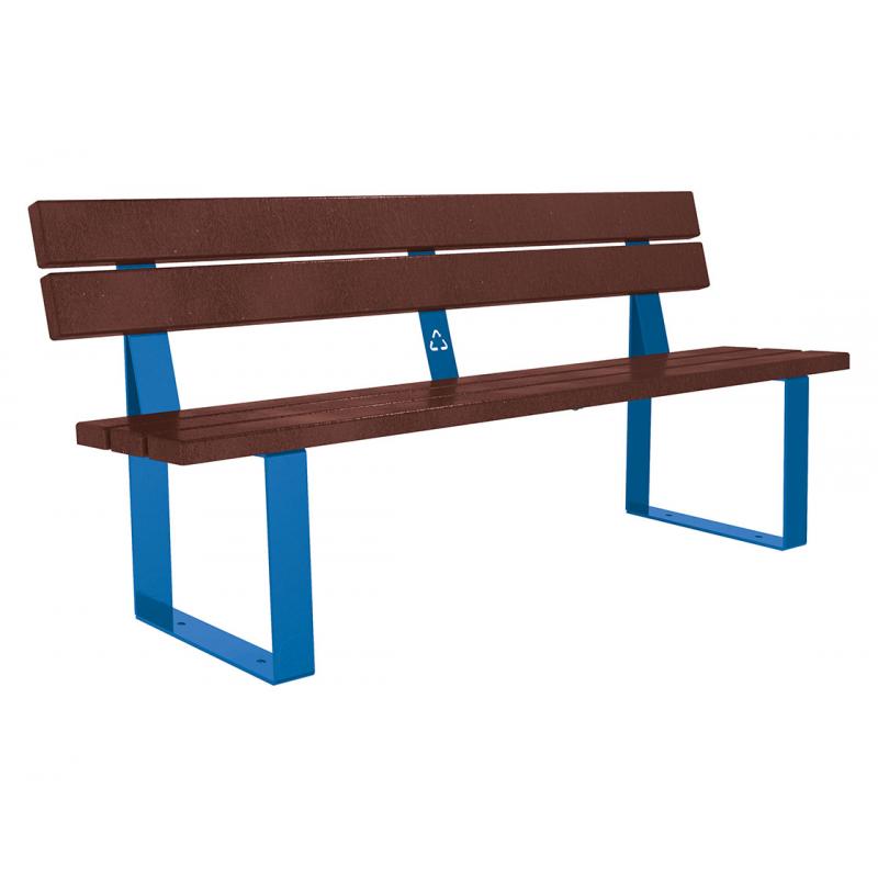 Riga recycled plastic bench blue