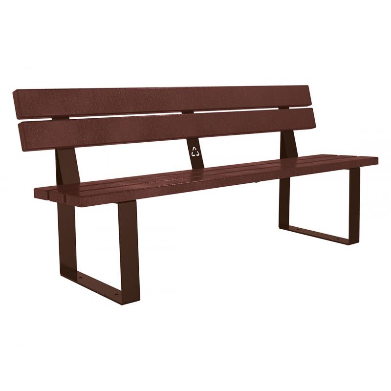 Riga recycled plastic bench brown