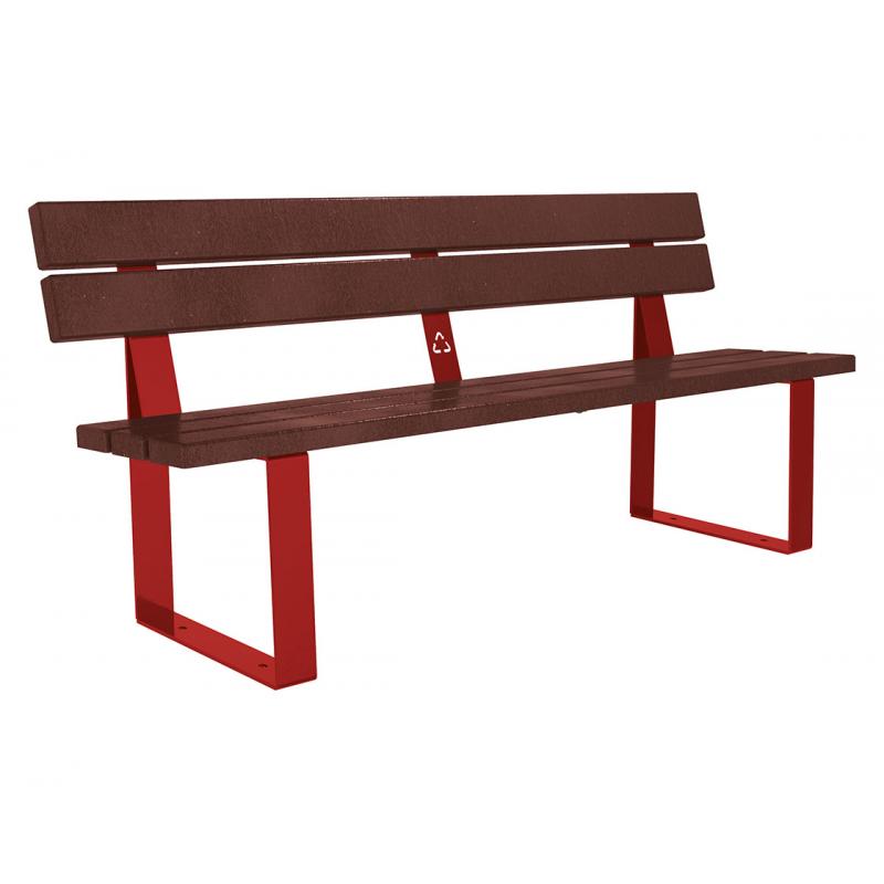 Riga recycled plastic bench red3004