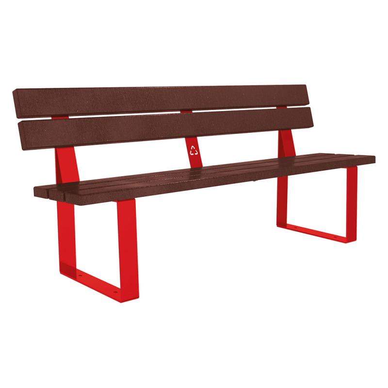 Riga recycled plastic bench red3020