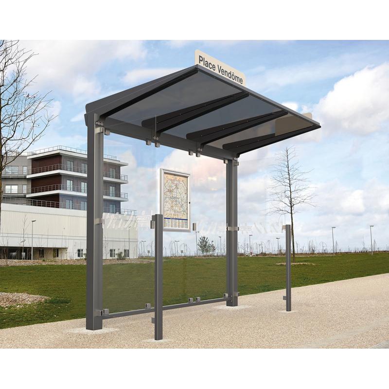 Venice bus shelter with side panels