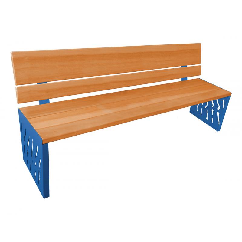 Venice wood & steel seat L-O BRWood blue