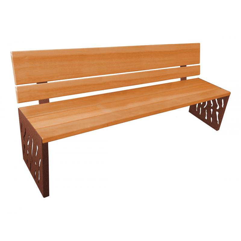 Venice wood & steel seat L-O BRWood corten