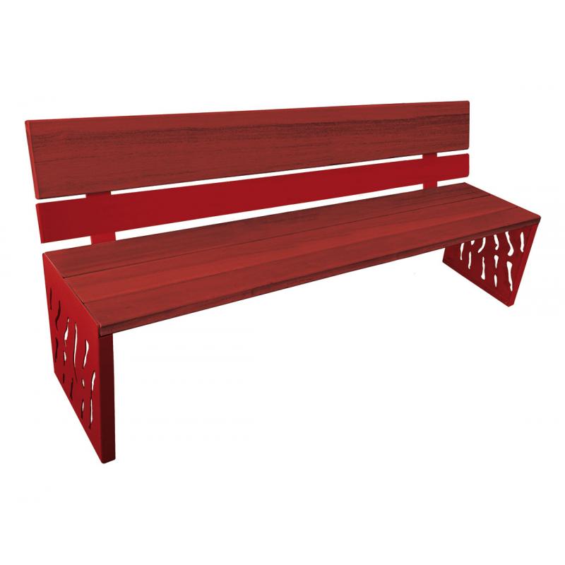 Venice wood & steel seat MAH BRWood -steel red3004