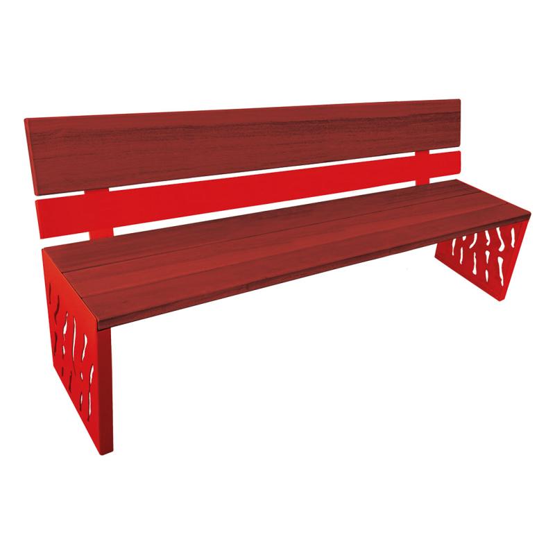Venice wood & steel seat MAH BRWood -steel red3020
