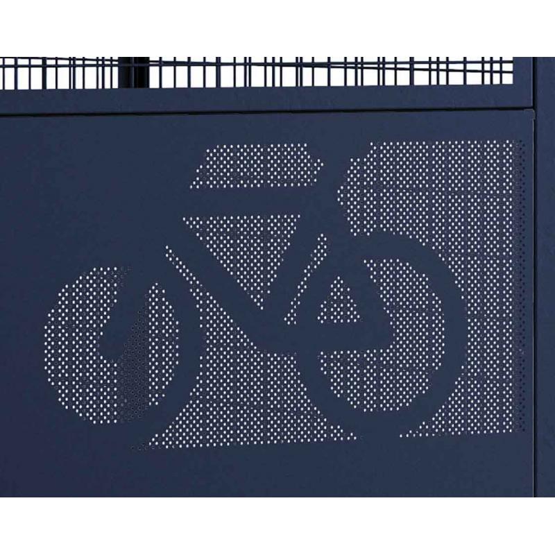 secure XL shelter with cycle motif