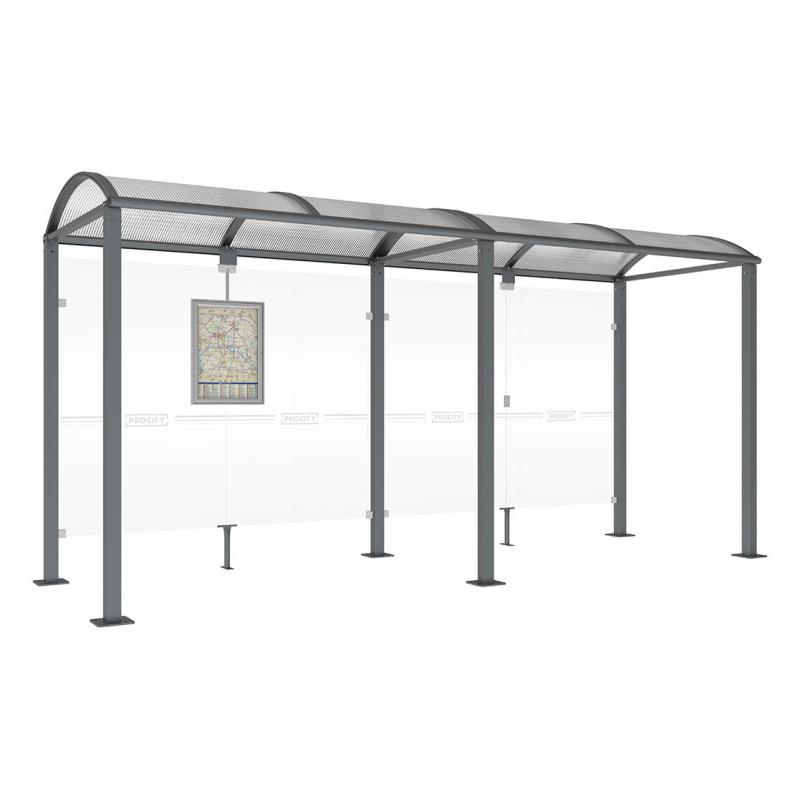 square post bus shelter with extension anthracite