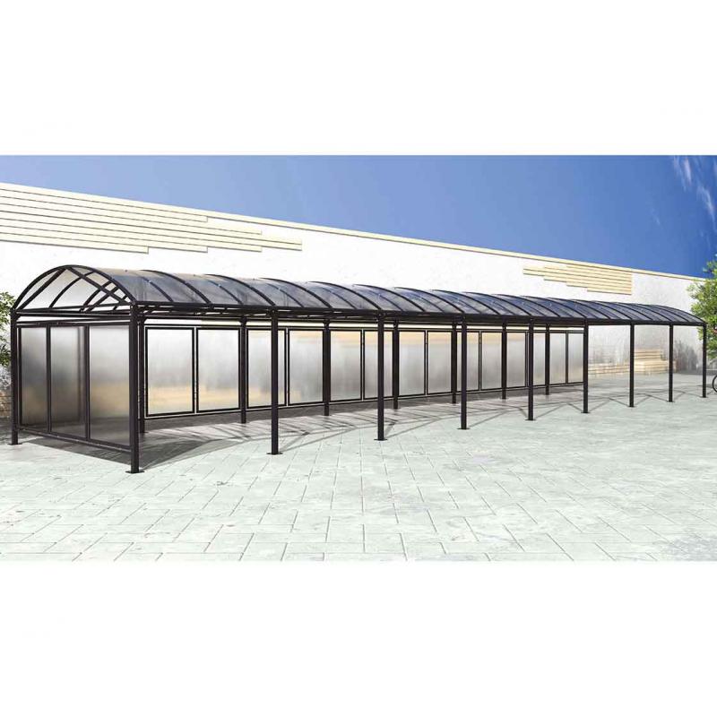 xxl barrel roof shelter with rear and side cladding and extensions3