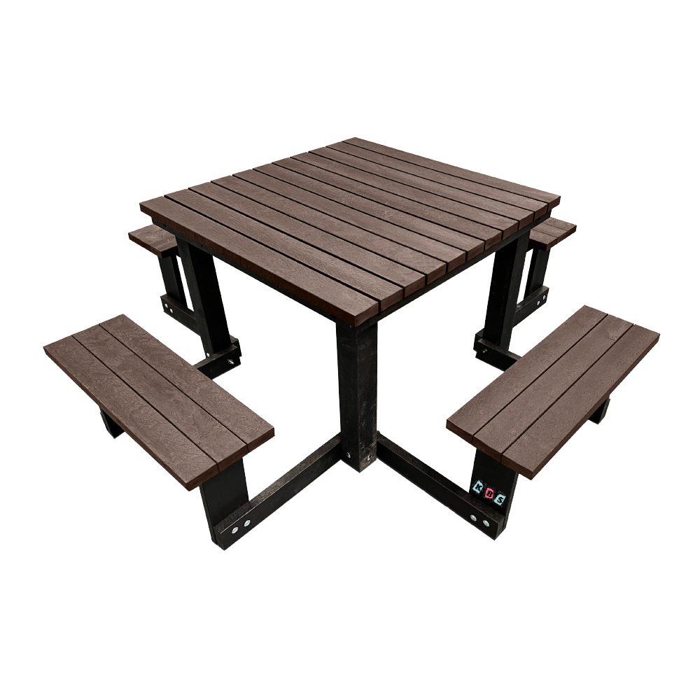 Square Picnic Table 1 Black Brown