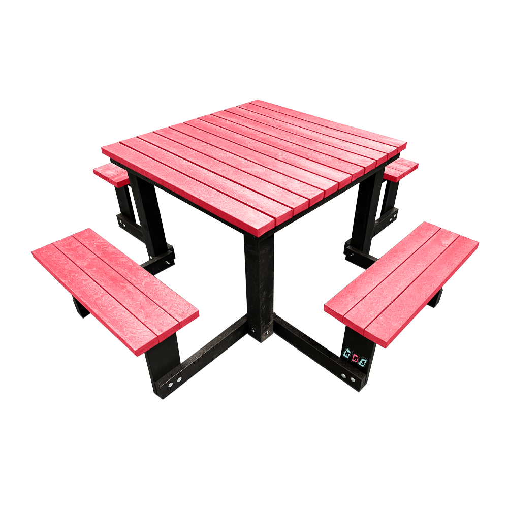 Square Picnic Table 1 Red